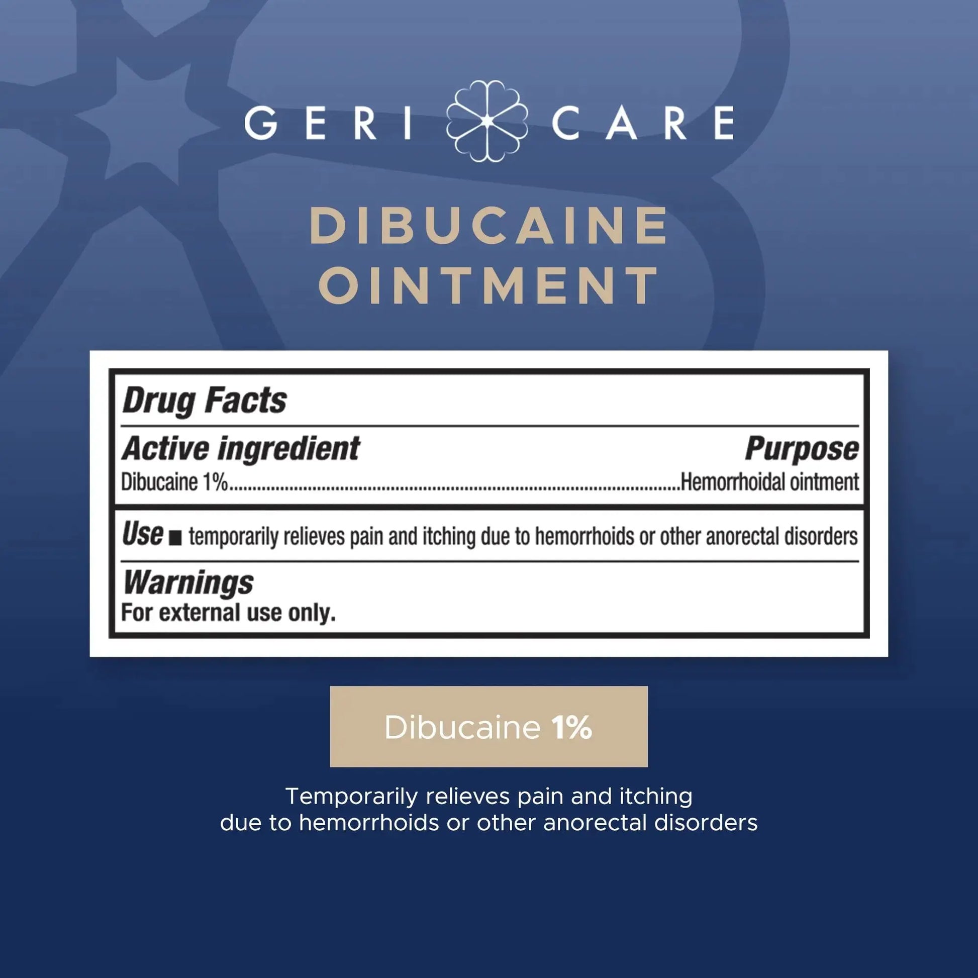 GeriCare Dibucaine Hemorroid Ointment 1% Pain-Relief Hemorrhoid Cream |Hemorroidal & Topical Analgesic| Quick Relief from Burning & Itching | Fast-Acting External Hemorrhoid Treatment 1oz (2 Pack) GeriCareAu supplements