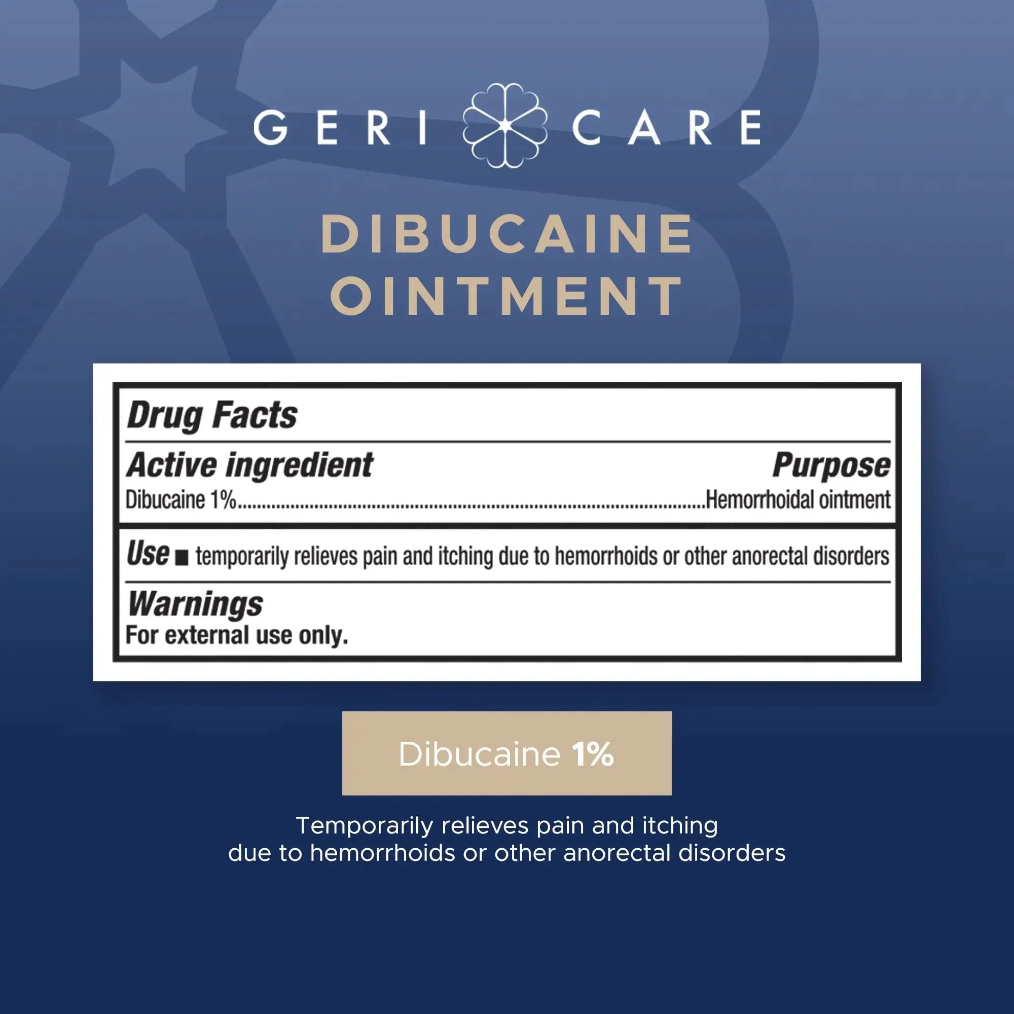 GeriCare Dibucaine Hemorroid Ointment 1% Pain-Relief Hemorrhoid Cream |Hemorroidal & Topical Analgesic| Quick Relief from Burning & Itching | Fast-Acting External Hemorrhoid Treatment 1oz (2 Pack) GeriCareAu supplements