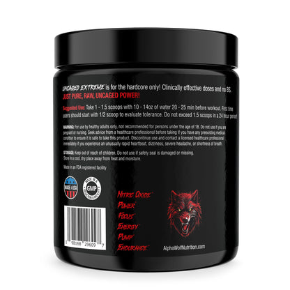 Uncaged Extreme Pre-Workout Powder - Extreme Energy, Focus, Nitric Oxide & Muscle ALPHA WOLFUS supplements