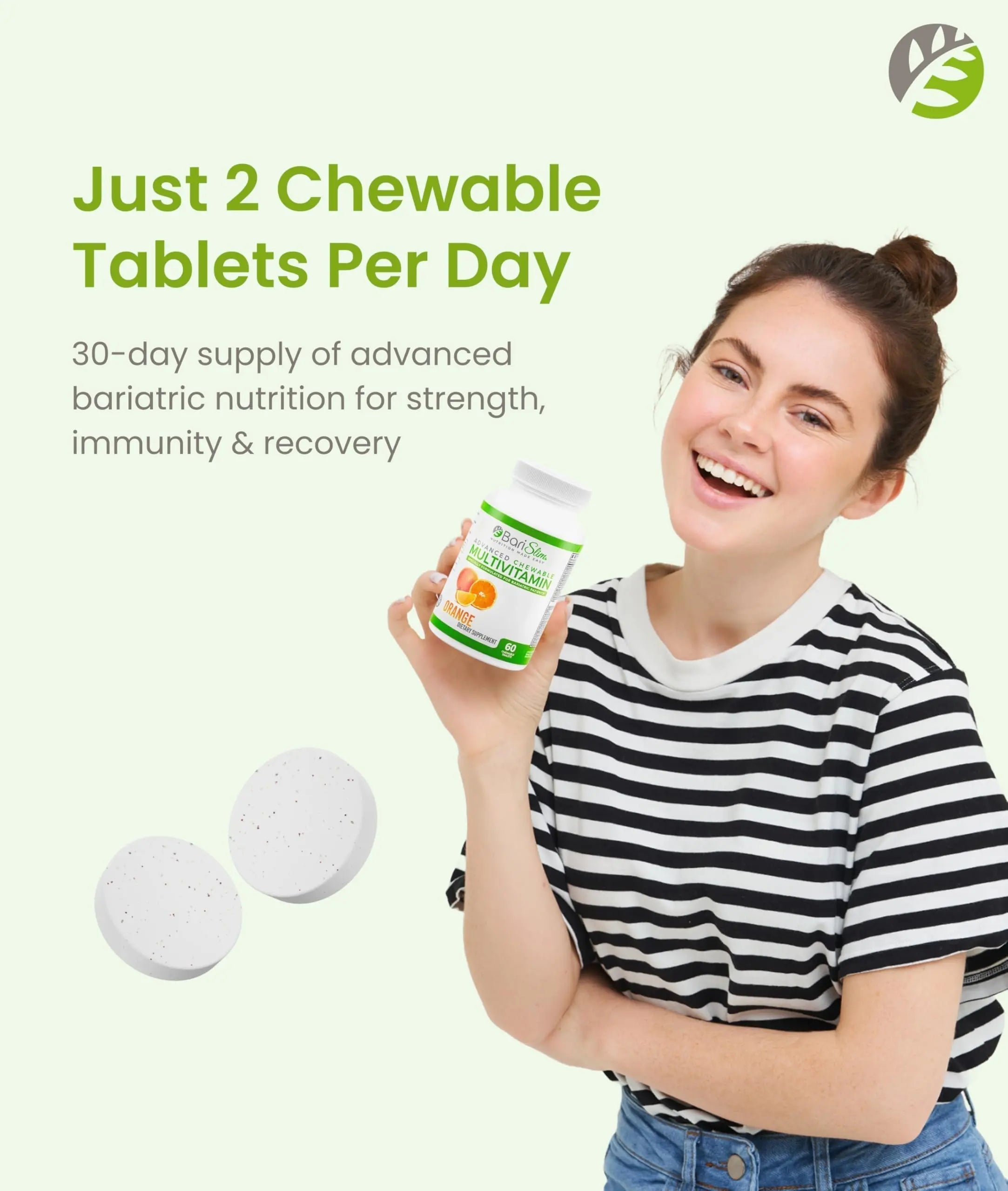 BariSlim Advanced Chewable Bariatric Multivitamin Tablets - Bariatric Vitamin and Supplement for Post Bariatric Surgery Including Gastric BariSlimAu supplements