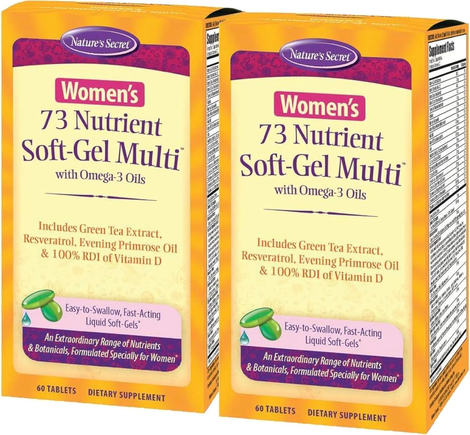 Nature's Secret Women’s 73-Nutrient Soft-Gel Multi – 60 Liquid Soft-Gels – Complete Female Wellness Support - 2 Pack Nature's SecretAu supplements