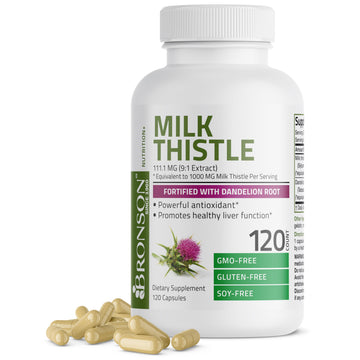 Bronson Milk Thistle Silymarin Marianum & Dandelion Root Liver Health Support BronsonAu supplements