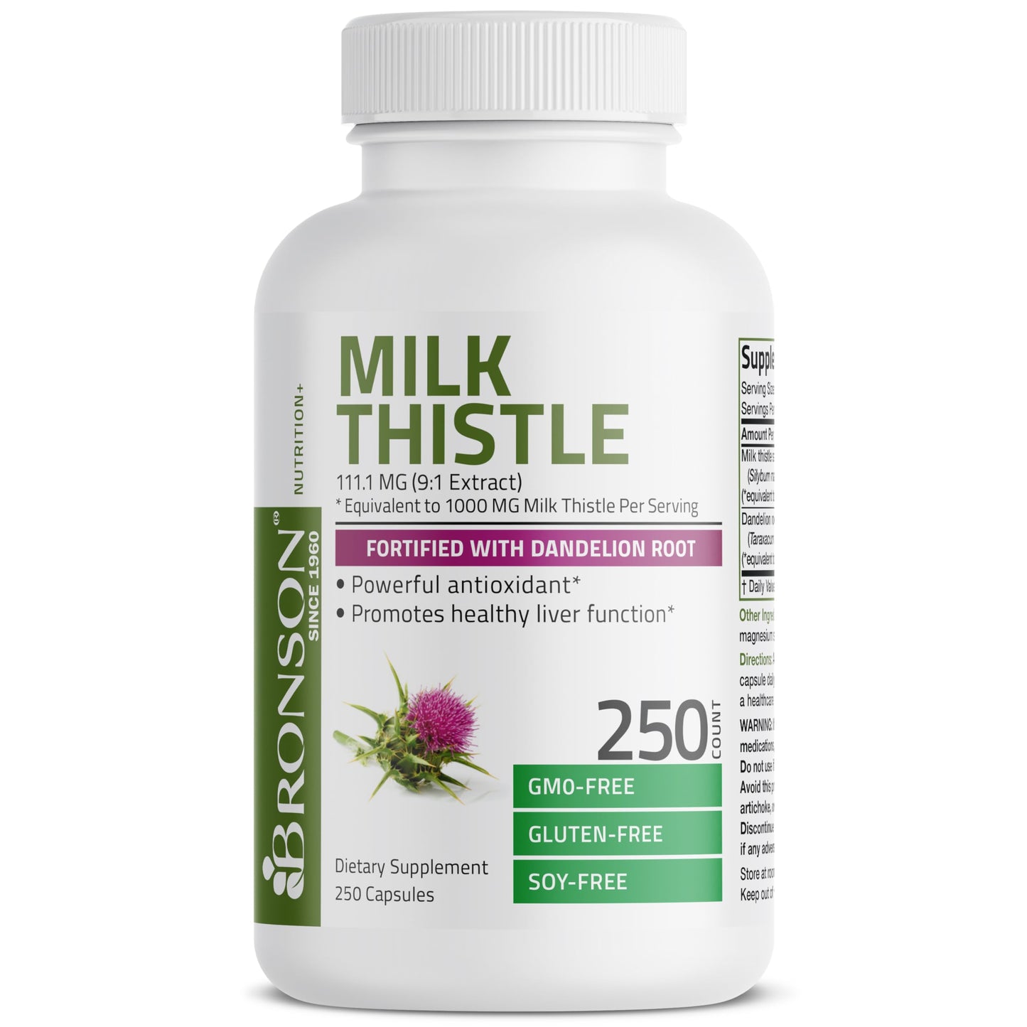 Bronson Milk Thistle Silymarin Marianum & Dandelion Root Liver Health Support BronsonUS supplements