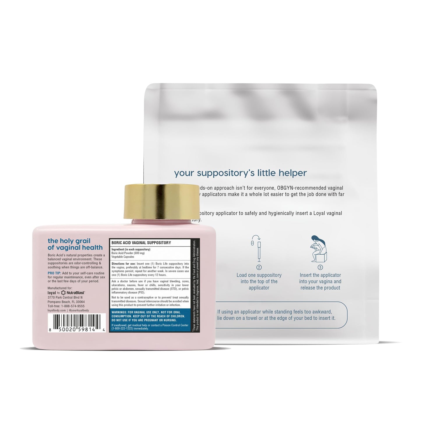 Loyal Boric Life Suppositories 600mg Bundle with Applicator, 30 Suppositories & 15 Applicators LoyalUS supplements