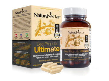 NaturaNectar - Ultimate Bee Propolis Capsules - NSF Contents Certified -Brazilian Red, Brown, & Green - Gluten-Free Supplement with Flavonoids - Naturally Sourced Through Ethical Beekeeping (60pcs.) NaturaNectarAu supplements