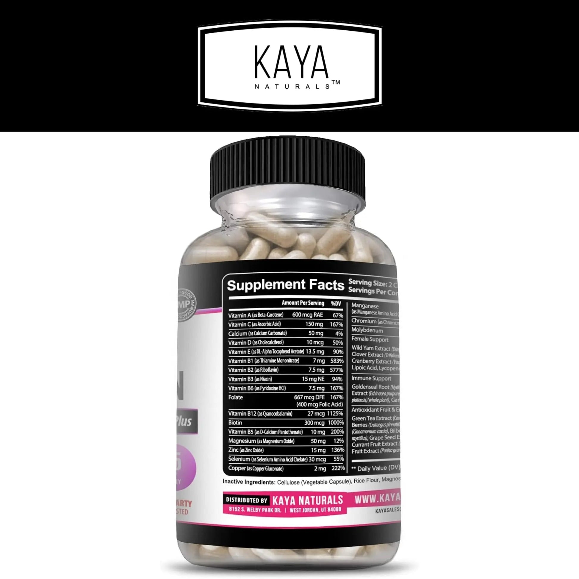 Kaya Naturals Women's Multivitamin, Overall Healthy Antioxidant, and Immune Support, Vitamins A, D, C, E, Biotin Kaya NaturalsAu supplements