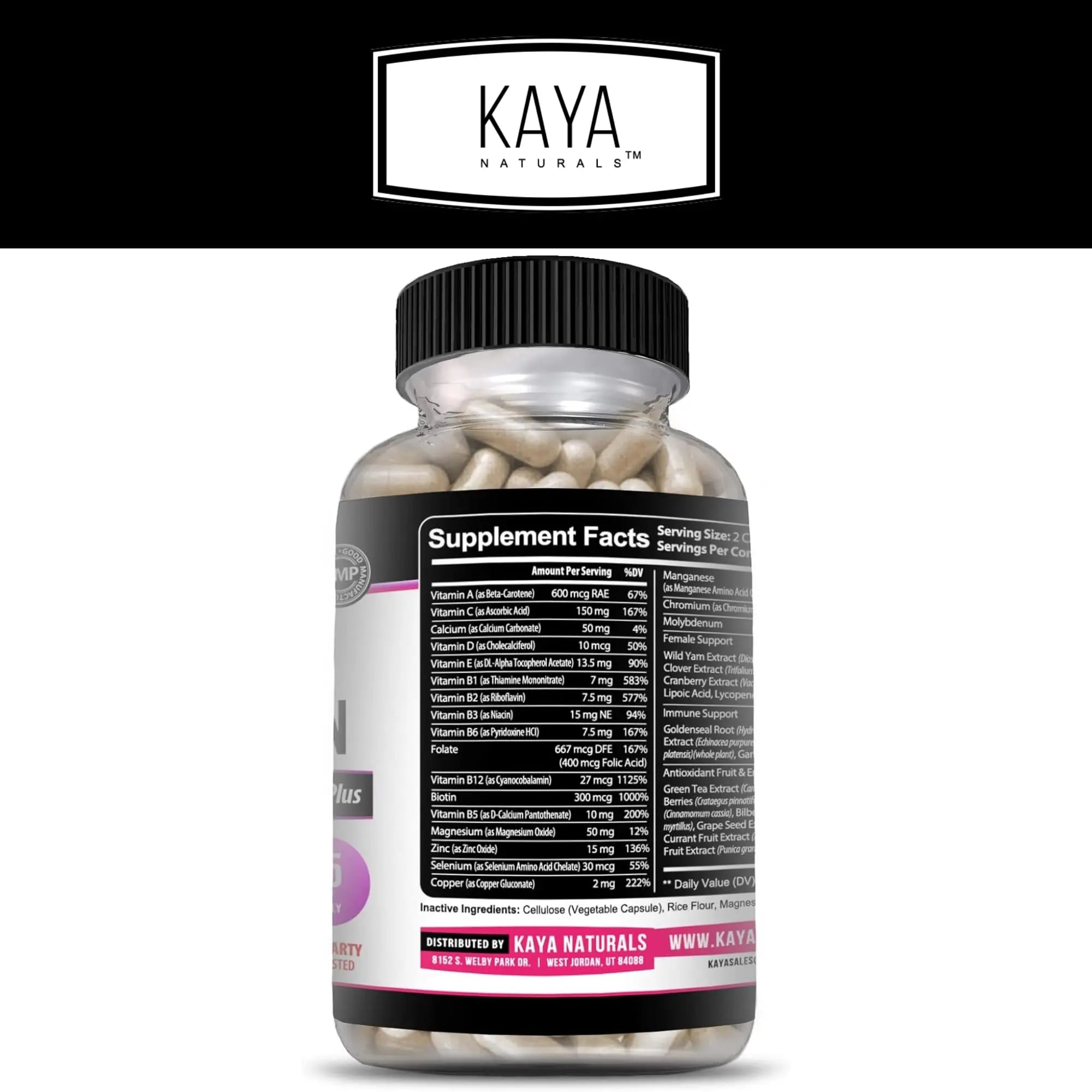 Kaya Naturals Women's Multivitamin, Overall Healthy Antioxidant, and Immune Support, Vitamins A, D, C, E, Biotin Kaya NaturalsAu supplements
