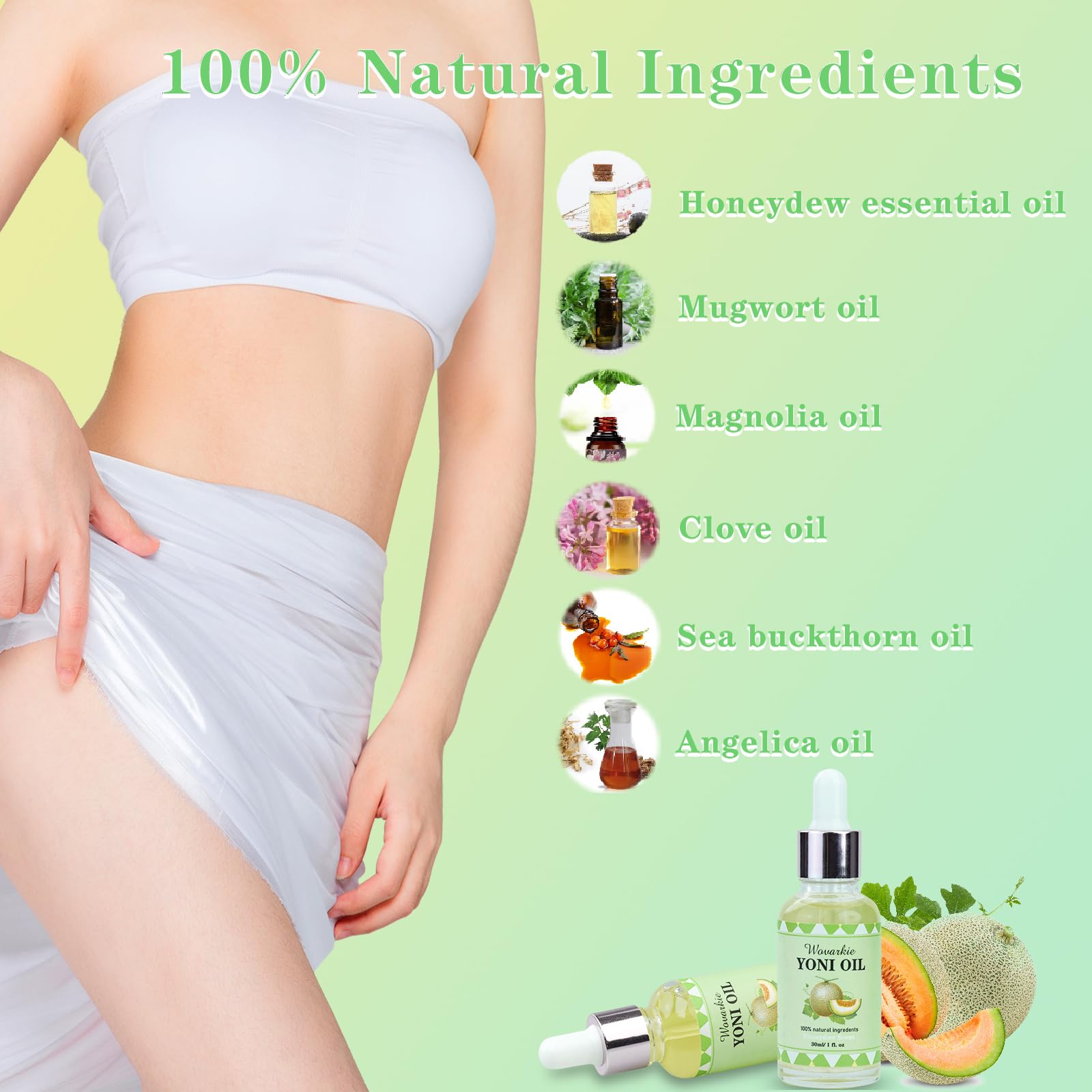 2 Packs Yoni Oil for Women, 1 fl oz/30 ml Feminine Oil Intimate Deodorant for Women, Restores Ph WovarkieAu supplements