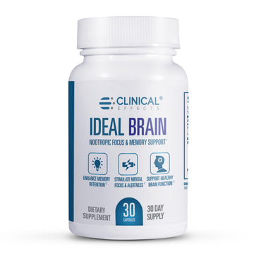 Clinical Effects Ideal Brain - Dietary Supplement for Nootropic Focus and Memory Support - 30 Capsules - B Vitamins, GABA, Alpha-GPC - Helps Support Mental Focus, and Optimal Brain Function Clinical EffectsAu supplements