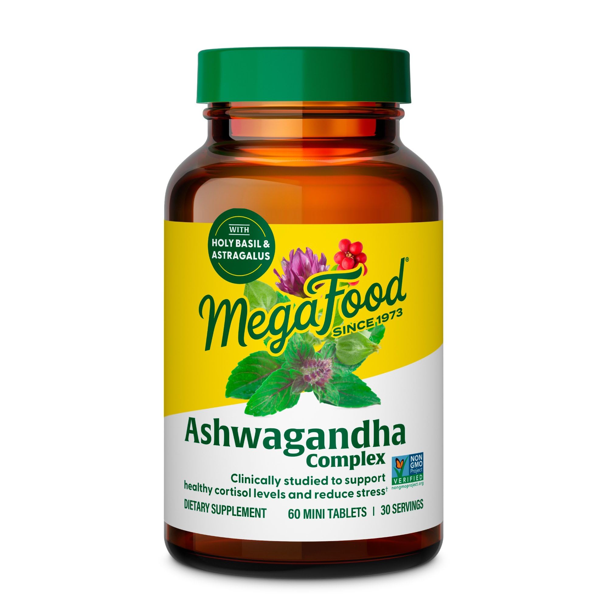 MegaFood Ashwagandha Complex (Formerly Stress Protect) - Ashwagandha Supplements Astragalus Root & Holy Basil - Vegetarian, Gluten Free, Cortisol Supplement - 60 Mini Tablets, 30 Servings MegaFoodAu supplements