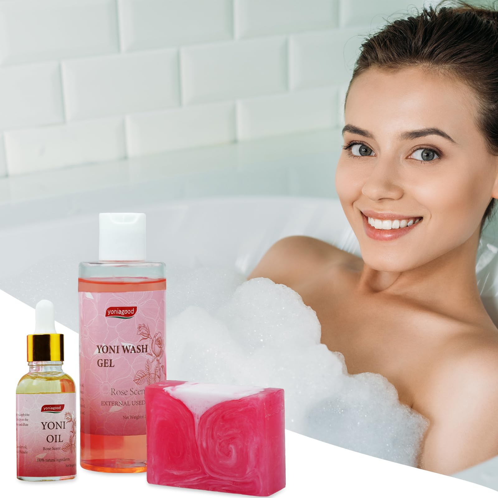 4 pack Yoni Wash Yoni Essential Oil Soap for Women Set, 2 * 30ml Feminine Oil, 6.7 fl.oz Feminine Wash yoniagoodAu supplements