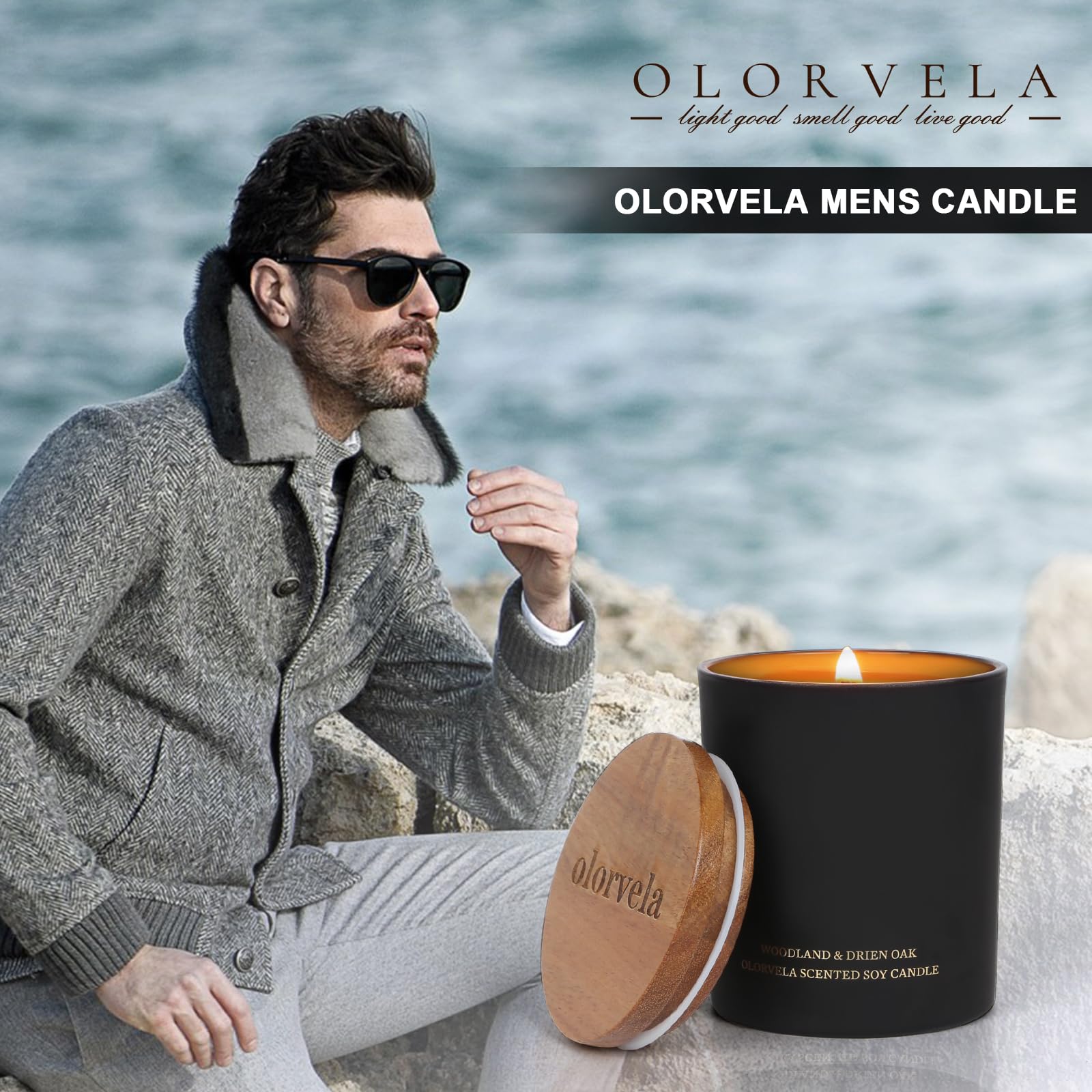 olorvela Candles for Men Wood Wicked Candles for Home Scented Mens Candle Aromatherapy 8oz olorvelaAu supplements