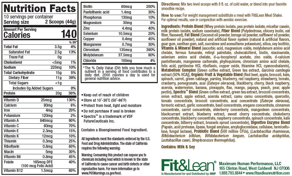 Fit & Lean Meal Shake, Fat Burning Meal Replacement, Protein, Fiber, Probiotics, Vanilla Fit & LeanUS supplements