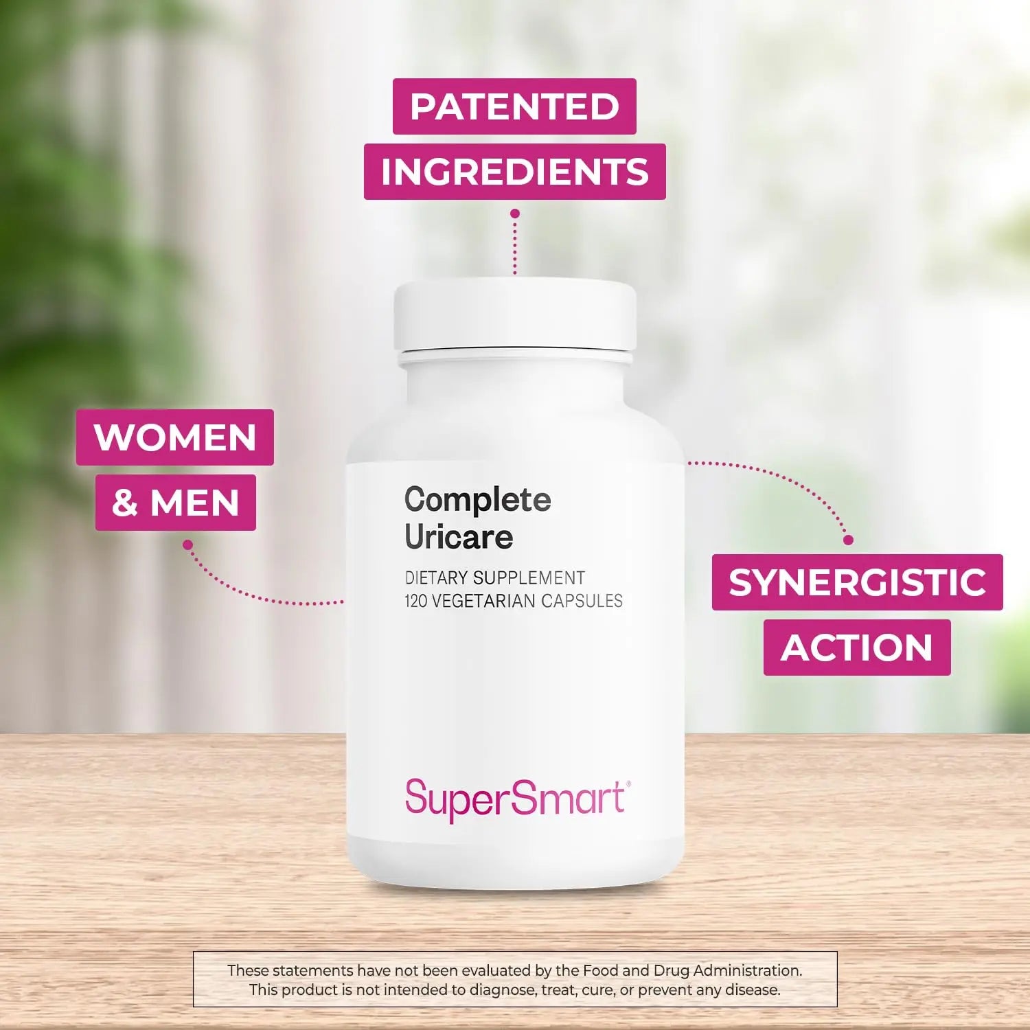 SuperSmart Complete Uricare (Patented & High Strength) - D-mannose, Go Less Pumpkin Seed, Varuna Bark - for Women & Men | Non-GMO & Gluten Free - 120 Vegetarian Capsules SupersmartAu supplements