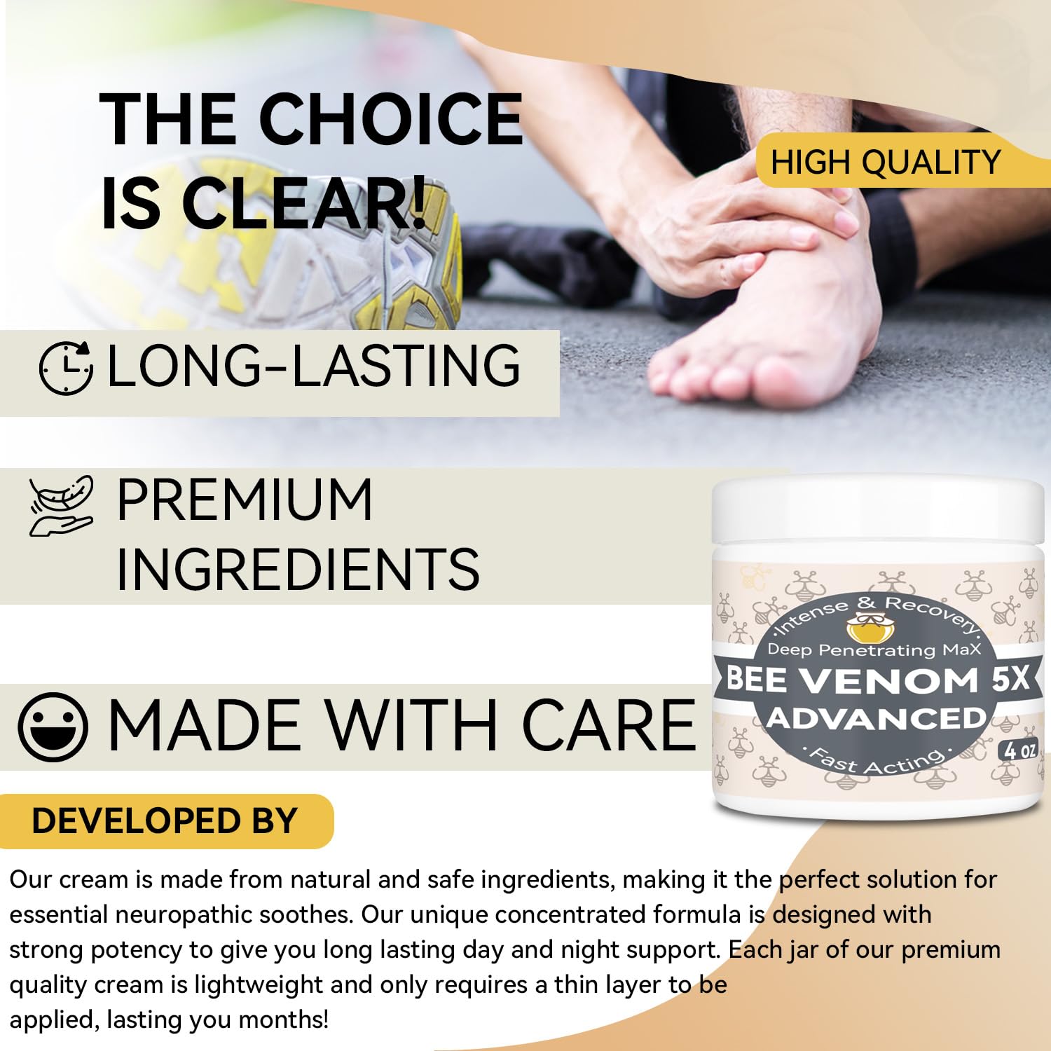 Benolixia Bee Venom Bone Cream, Bee Venom Joint Gel, Professional Bee Venom Joint Gel, Bee Venom Advanced Joint and Bone Cream for Back, Neck, Hands, Knee, Feet BenolixiaAu supplements