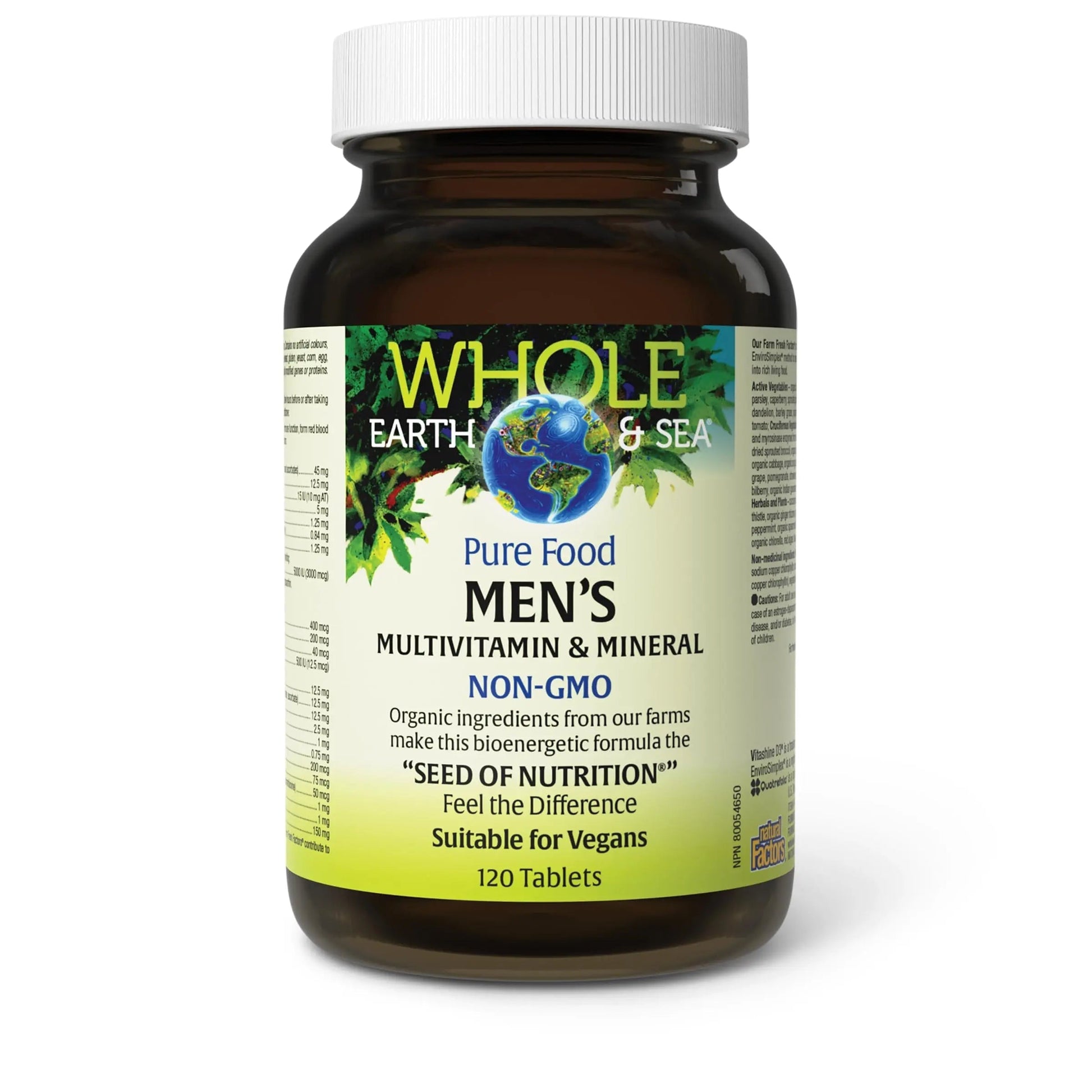 Natural Factors Whole Earth & Sea Men's Multivitamin s& Mineral, 1 Serving Contains Nutrition Equivalent to ½ lb of Veggies, 120 Tablets Natural FactorsAu supplements