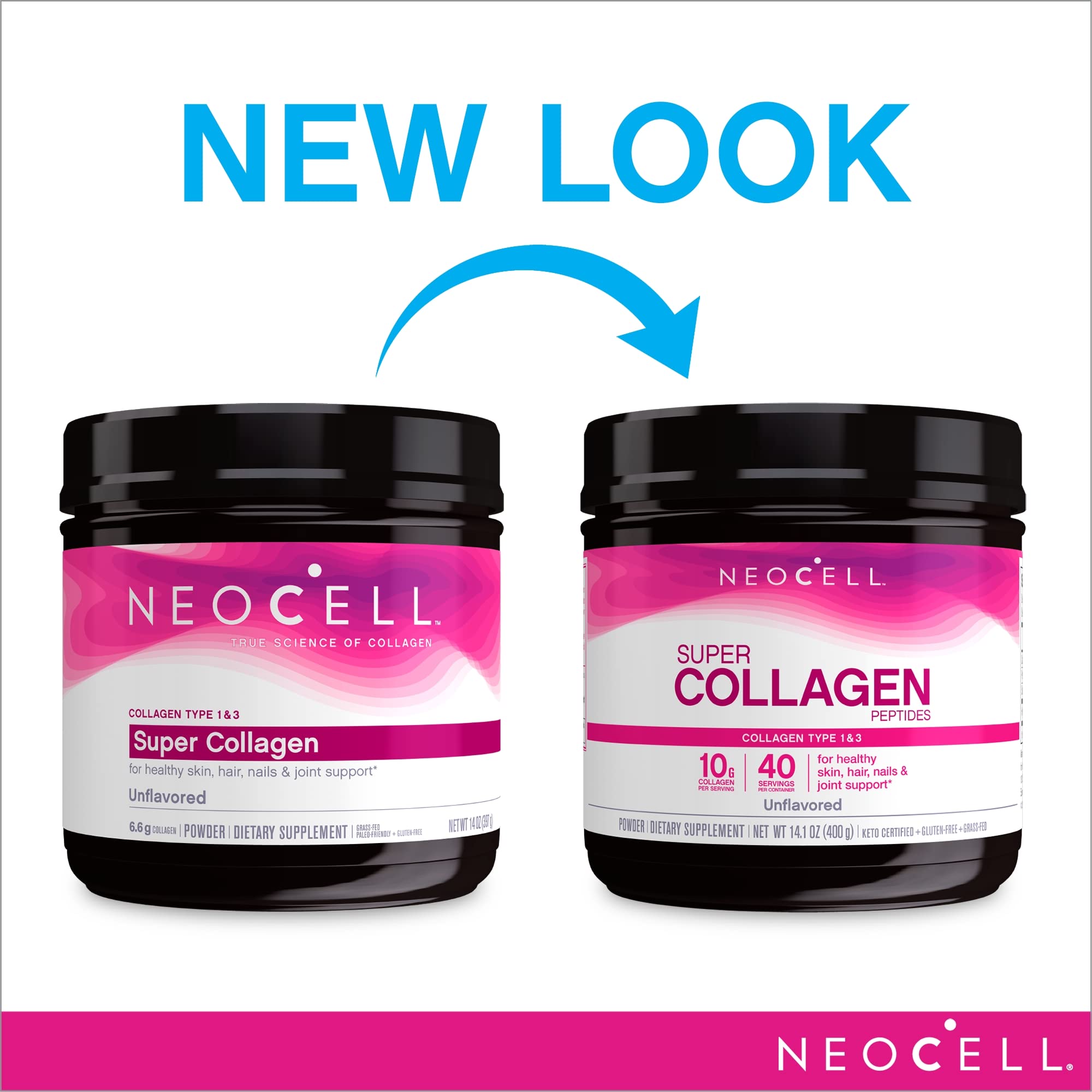 NeoCell Super Collagen Powder, 10g Collagen Peptides per Serving & Super Collagen NeoCellAu supplements