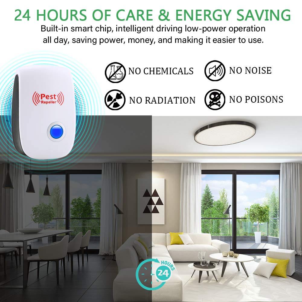 Ultrasonic Pest Repeller 6 Packs Electronic Plug in Indoor Sonic Repellent PalmandpondUS supplements