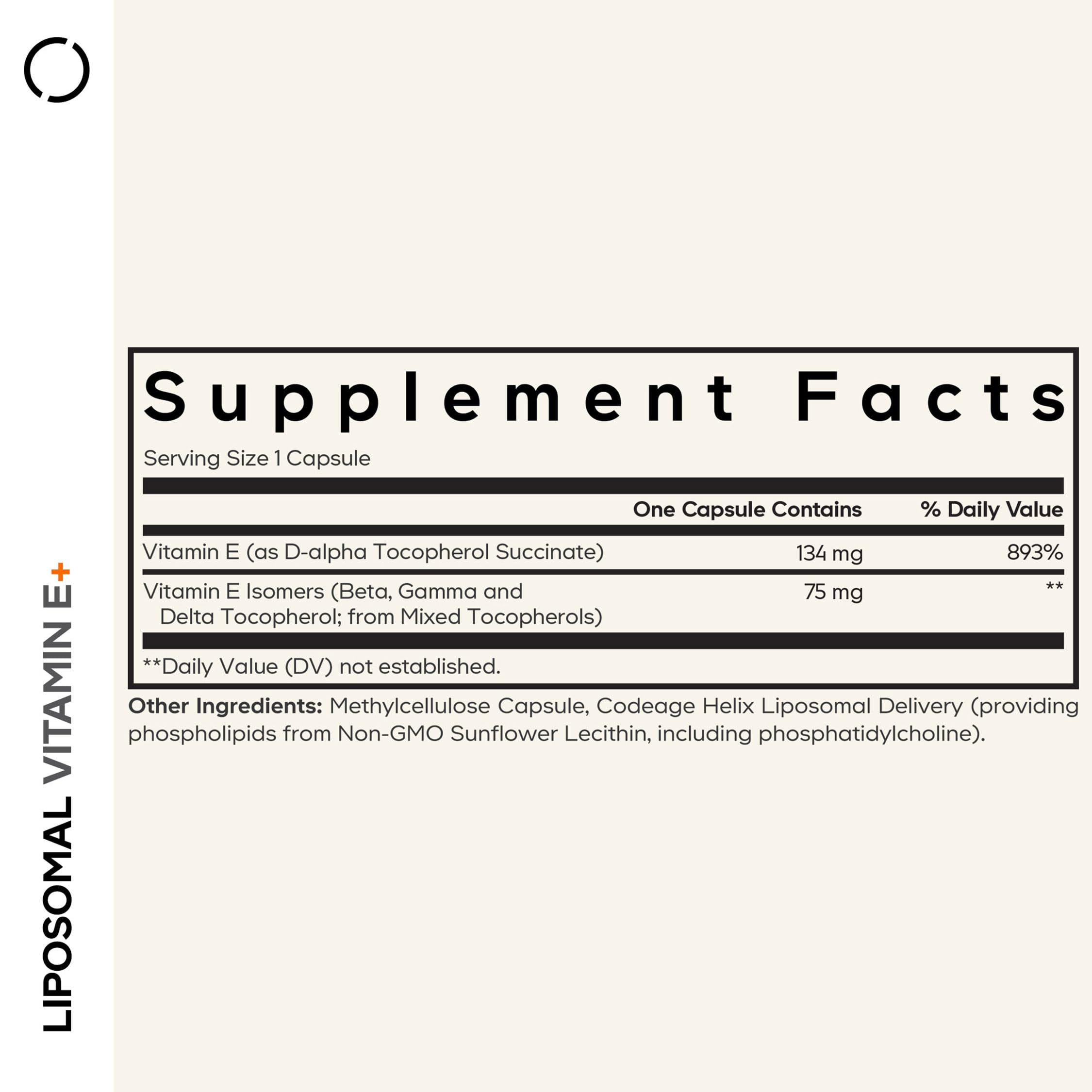 Codeage Liposomal Vitamin E Supplement - All Vitamin E Tocopherols - 3-Month Supply - Alpha Tocopherols, Beta, Gamma, and Delta - Liposomal Mixed Tocopherols - Non-GMO Phospholipid - 90 Capsules CodeageAu supplements