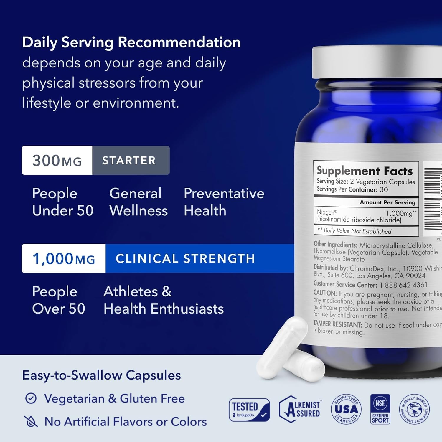 TRU NIAGEN PRO NAD Supplement for Brain Function, Anti Aging, Cell Regeneration | Patented Niagen | Supports Cellular Energy | Nicotinamide Riboside (NR)