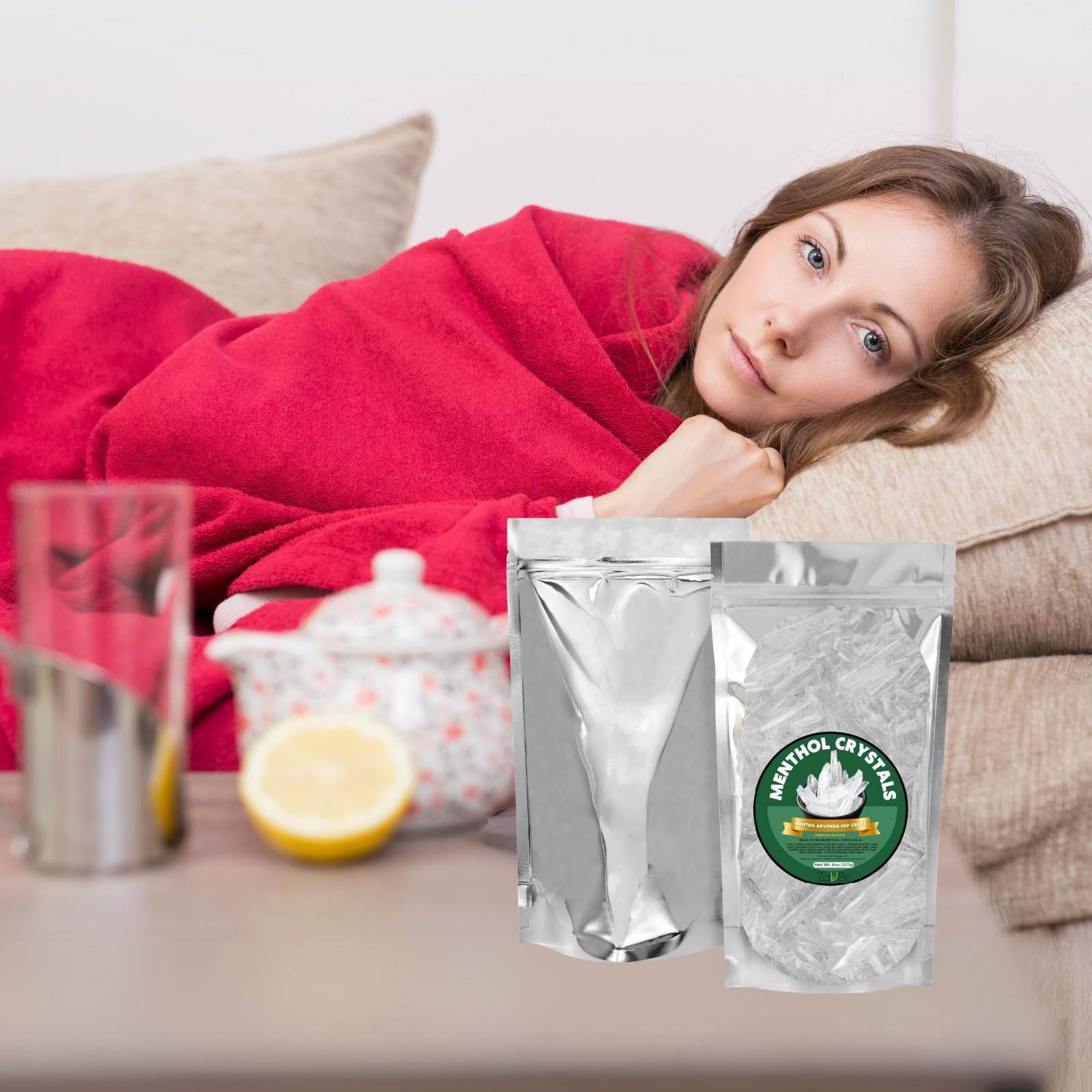 ZAVBE 1LB Menthol Crystal Mentha Arvensis Pure Natural in Resealable Bag USP Food Grade ZAVBEAu supplements