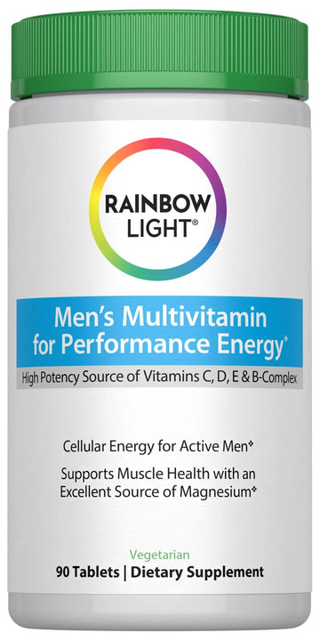 Rainbow Light Performance Energy Multivitamin for Men + | 90 Tablets | Real Food Nutrients | with Digestive Enzymes & Probiotics | Nitric Oxide Precursors Rainbow LightAu supplements