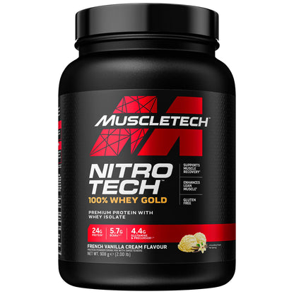MuscleTech NitroTech 100% Whey Gold Protein Powder, Build Muscle Mass, Whey Isolate Protein Powder MuscletechUS supplements