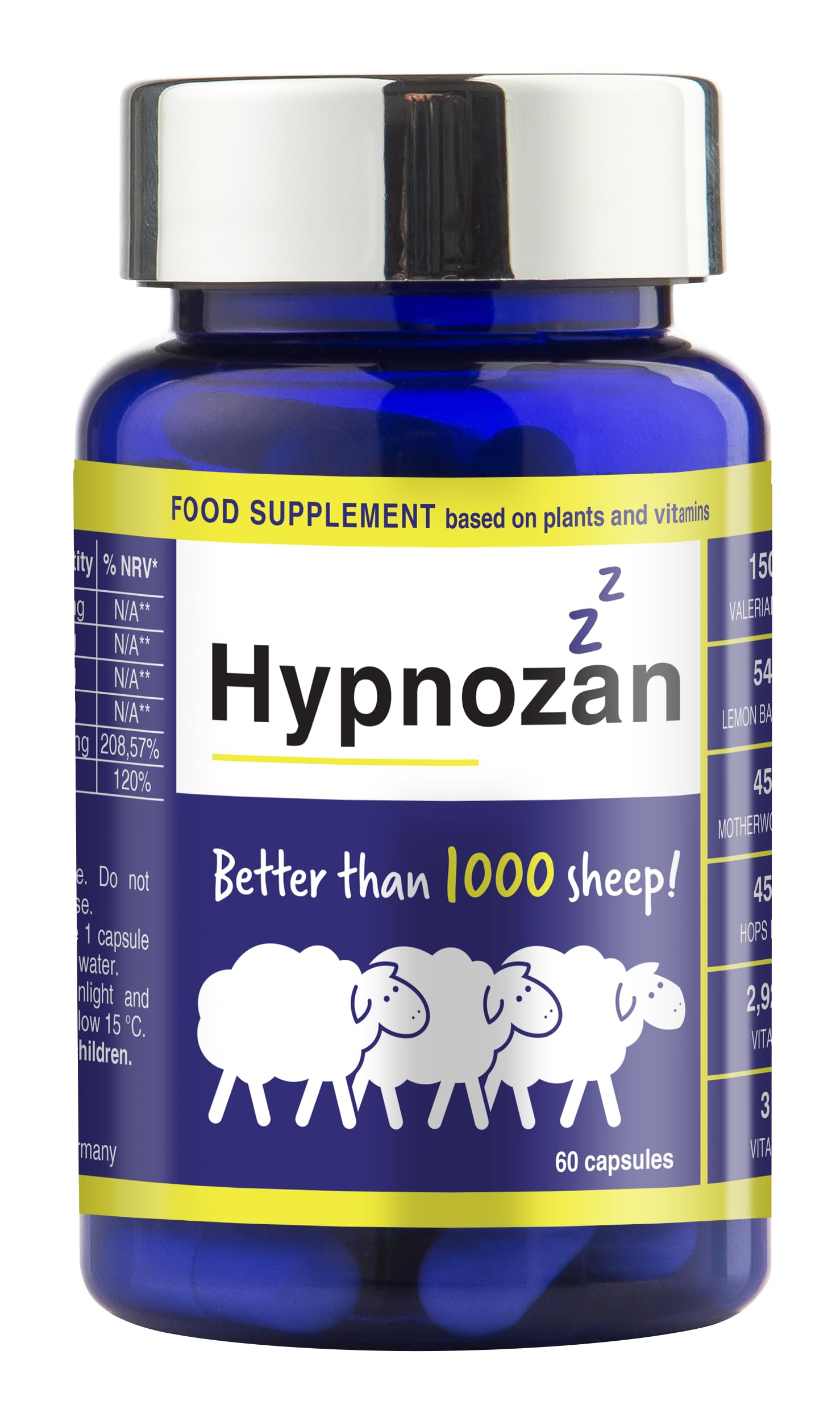 Hypnozan. 60 Easy Nights in Every Pack - 60 Capsules, Just One Before Bed. Natural Vox pharmaceuticaUS supplements