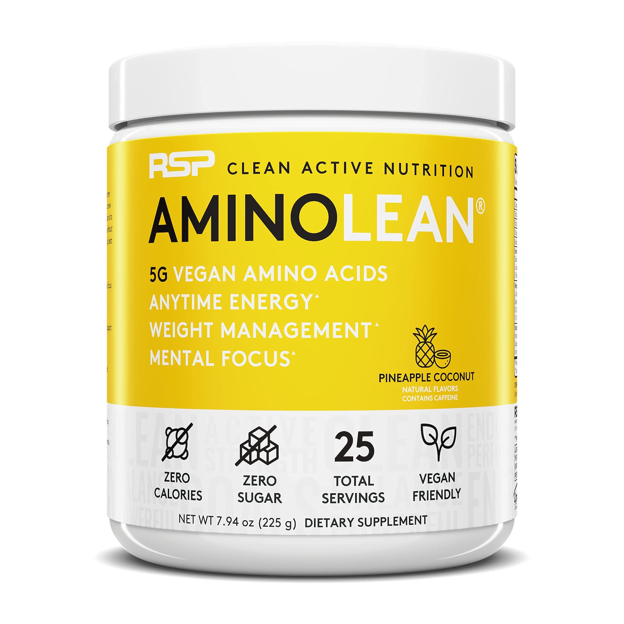 RSP NUTRITION Vegan AminoLean Pre Workout Energy (Pineapple Coconut 25 Servings) RSP NUTRITIONAu supplements