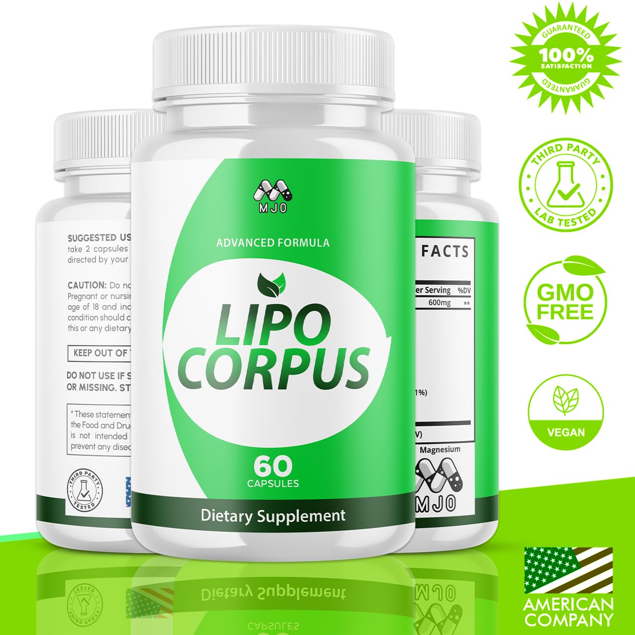 Lipo Corpus Capsules, Official LipoCorpus Supplement Pills Will All Natural Ingredients, Advanced Formula Lipo Corpus Active Lifestyle Supporting Health and Wellness for Women and Men (60 Capsules) MJOAu supplements