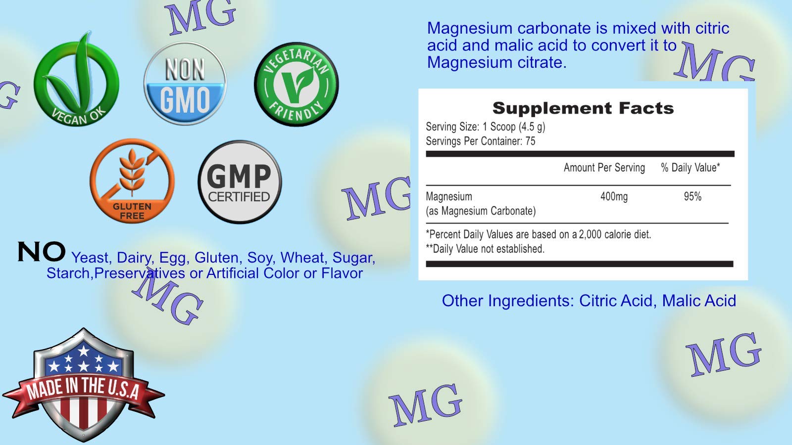 Magnesium Supreme (Original Plain Unflavored) Better Sleep, Relaxation Natural Magnesium Supplement, Non-GMO, Gluten Free, Vegan Formula. 12oz 75 Servings Peter's ChoiceAu supplements