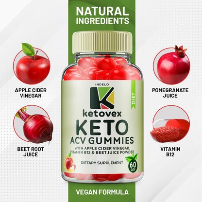 (3 Pack) Ketovex Keto BHB Gummies Advanced Formula, Ketovex BHB ACV Gummies IndeloUS supplements