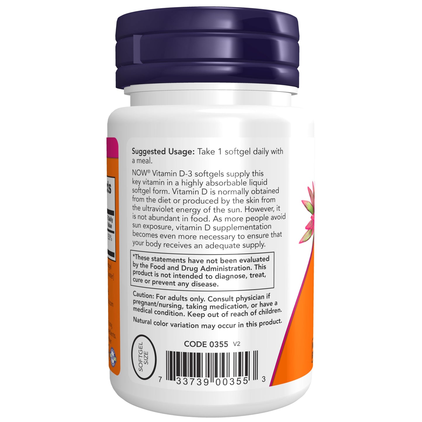 NOW Supplements, Vitamin D-3 2,000 IU, High Potency, Structural Support*, 30 Softgels NOWUS supplements