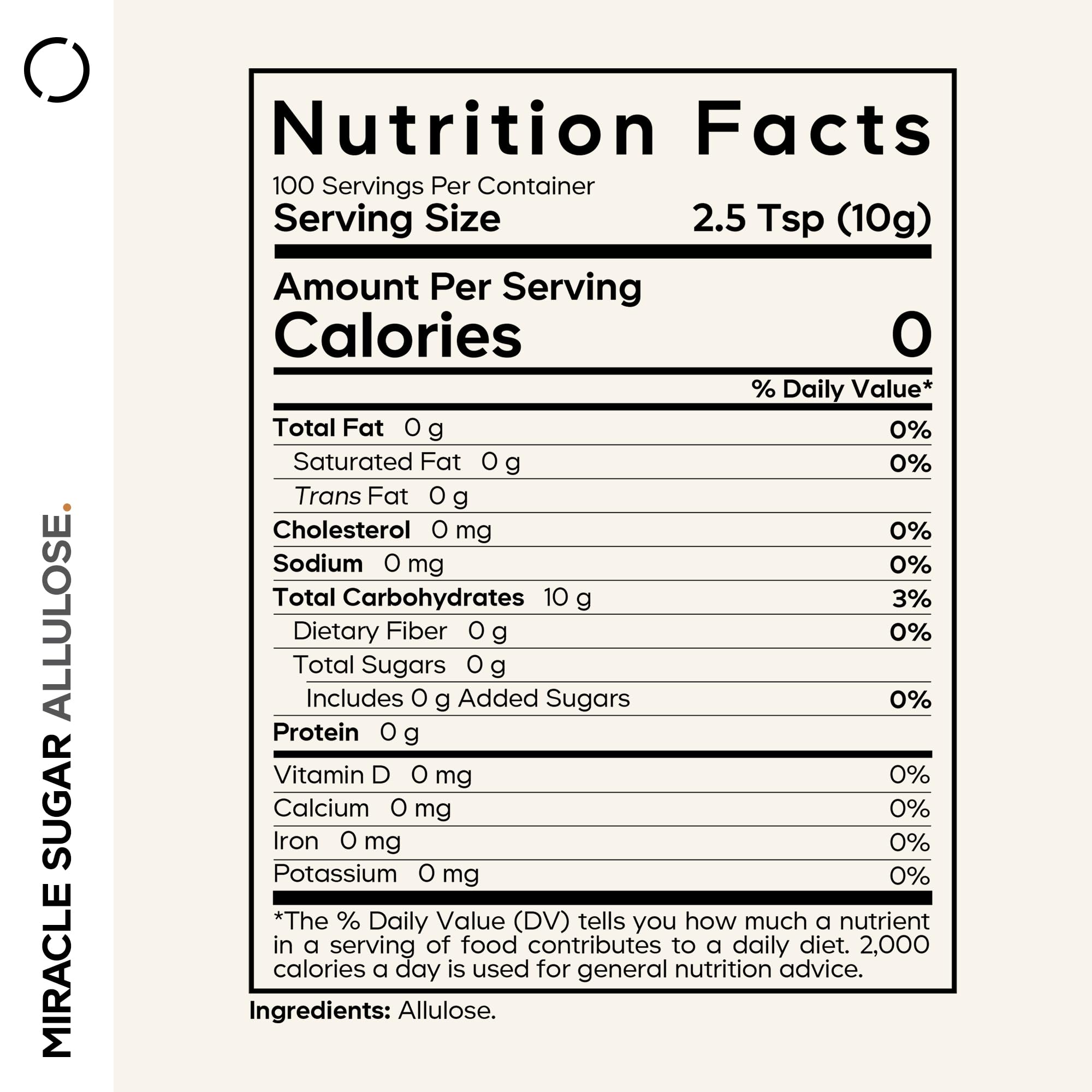 Codeage Miracle Sugar Allulose Powder - All-purpose Zero Calorie Allulose Sweetener, +3 Month Supply - 0 Net-Carbs - Rare Sugar Alternative to Stevia, Aspartame & Liquid - Non-GMO - 35.27 Oz CodeageAu supplements