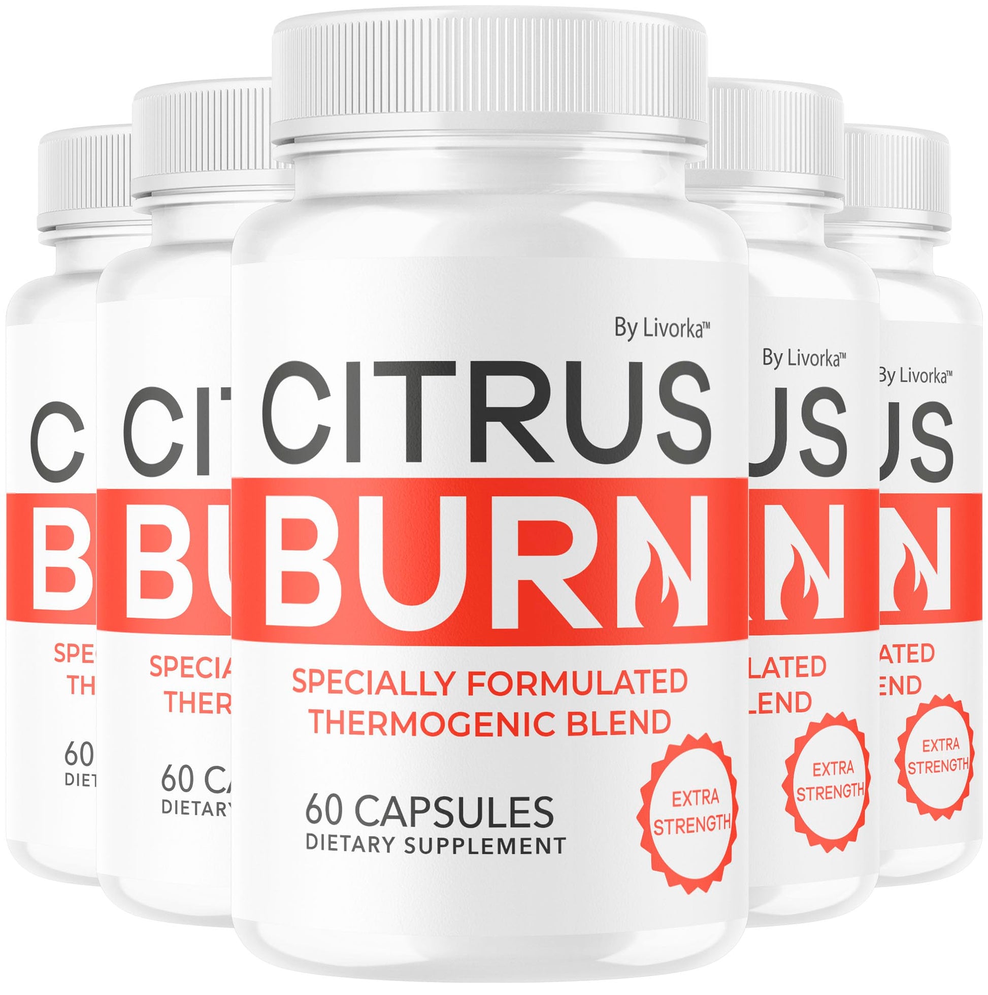(5 Pack) Citrus Burn Capsules - Official CitrusBurn Pills Supplement Support All Natural Ingredients Advanced Formula Premium Multivitamin for Overall Health & Wellness, 300 Capsules for 5 Months LIVORKAAu supplements