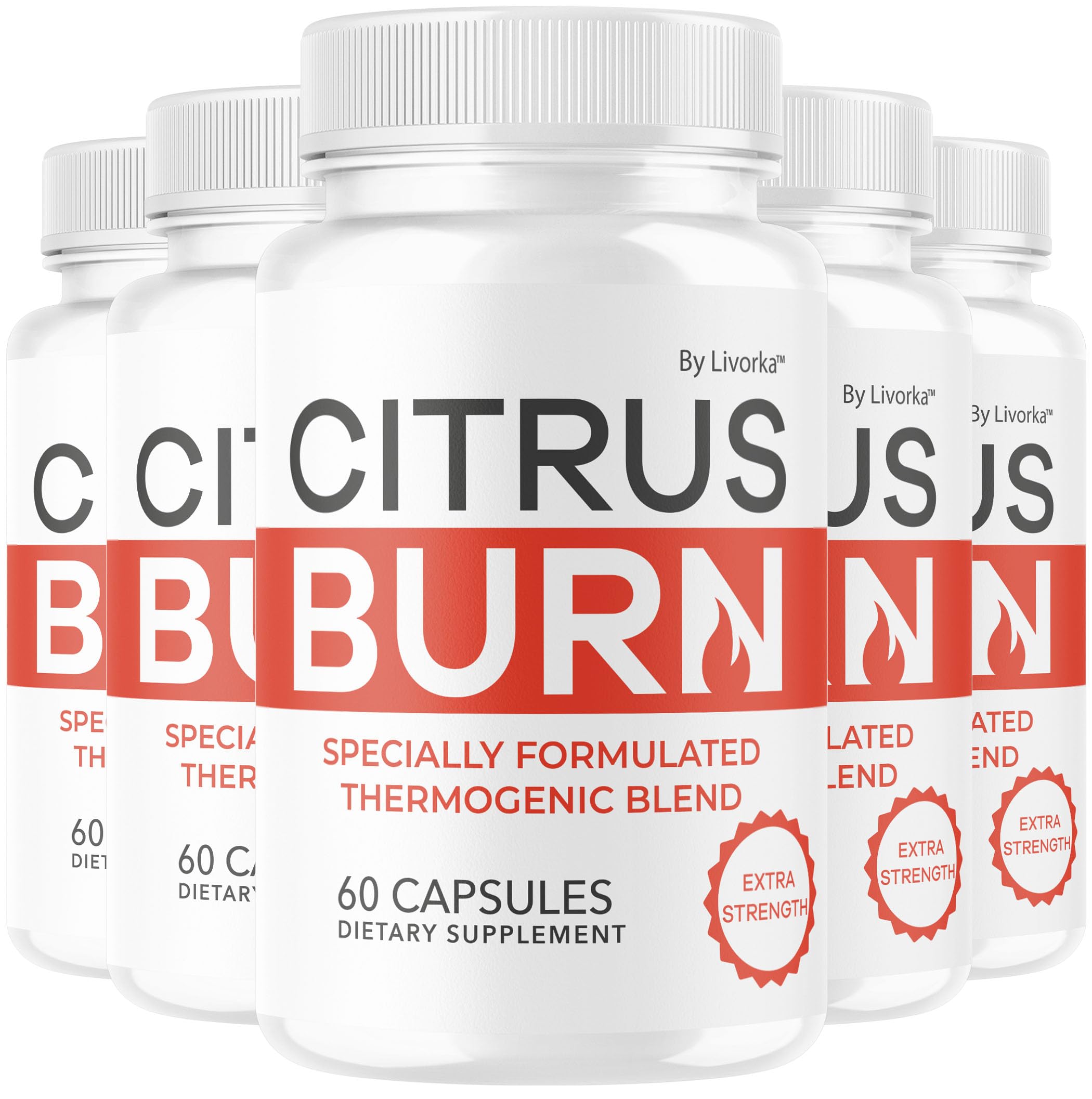 (5 Pack) Citrus Burn Capsules - Official CitrusBurn Pills Supplement Support All Natural Ingredients Advanced Formula Premium Multivitamin for Overall Health & Wellness, 300 Capsules for 5 Months LIVORKAAu supplements