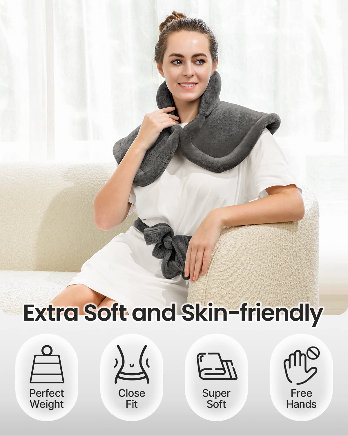 RENPHO Weighted Heating Pad for Back Pain Relief, FSA HSA Eligible, Electric Heat Pads RENPHOUS supplements