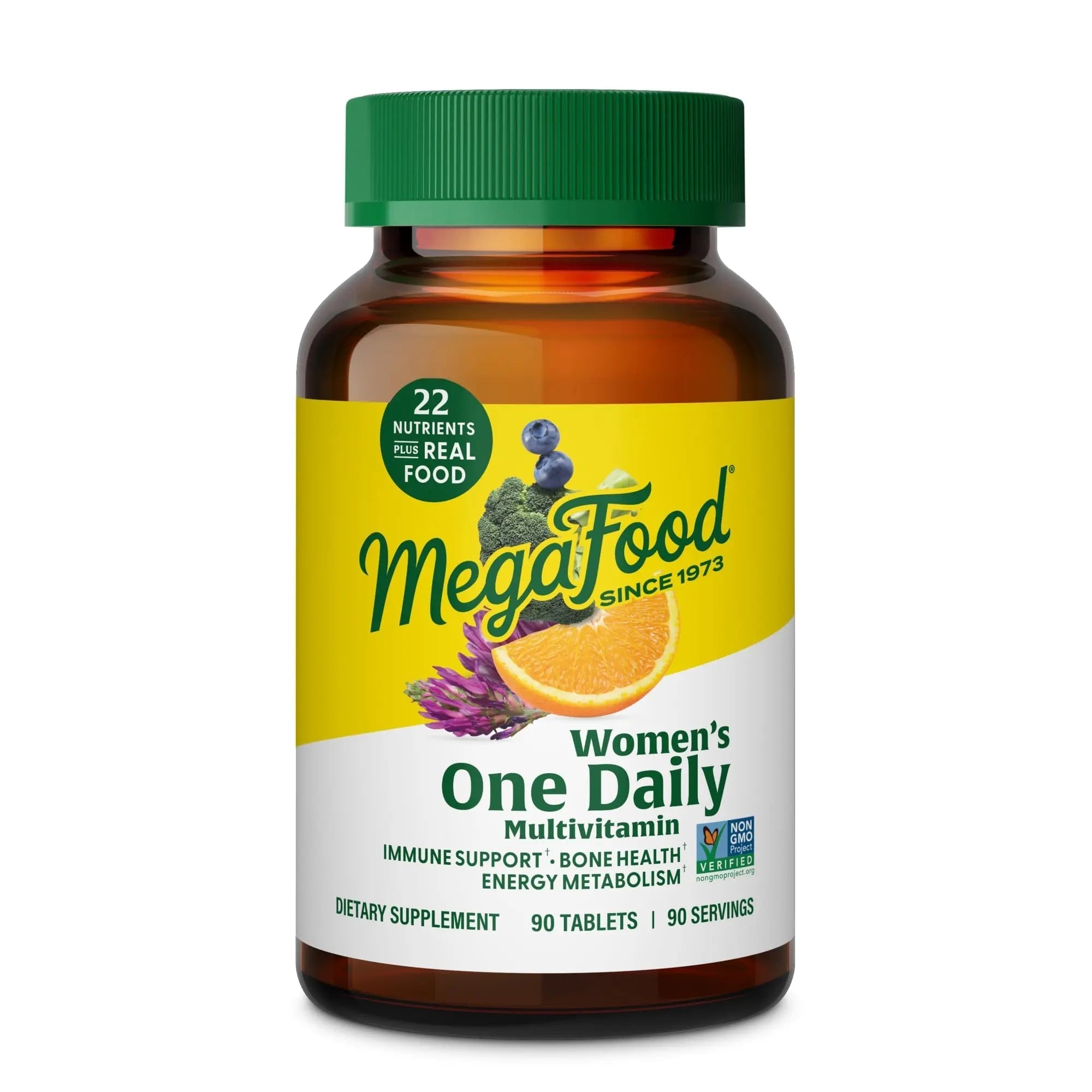 MegaFood Womens Multivitamin One Daily - Multivitamin for Women - Vitamin C, Vitamin D, Iron & B Vitamins - Bone, Energy Metabolism & Immune Support - Vegetarian, GlutenFree - 90 Tablets, 90 Servings MegaFoodAu supplements