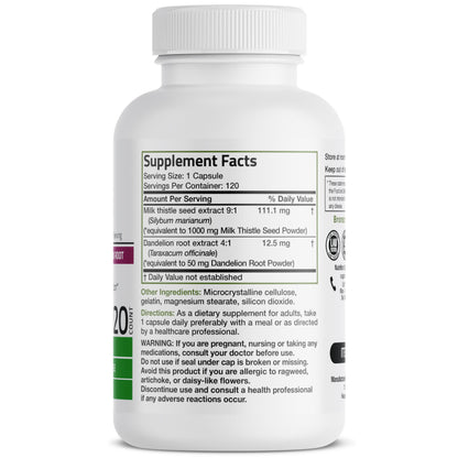 Bronson Milk Thistle Silymarin Marianum & Dandelion Root Liver Health Support BronsonUS supplements