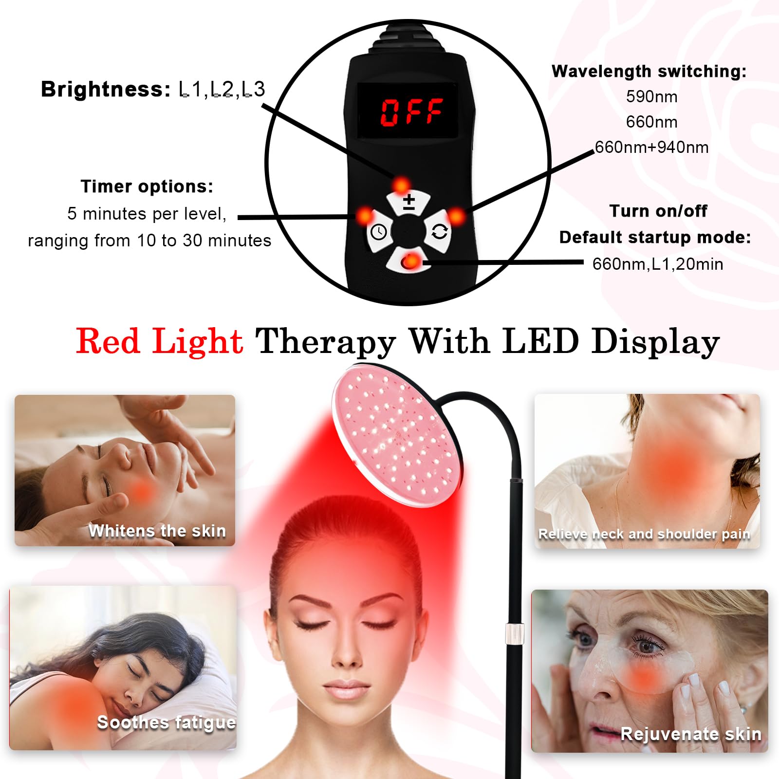 Akarishin Red Light Therapy Lamp - Boost Skin Vitality and Ease Muscle Soreness with Adjustable Stand AkarishinAu supplements
