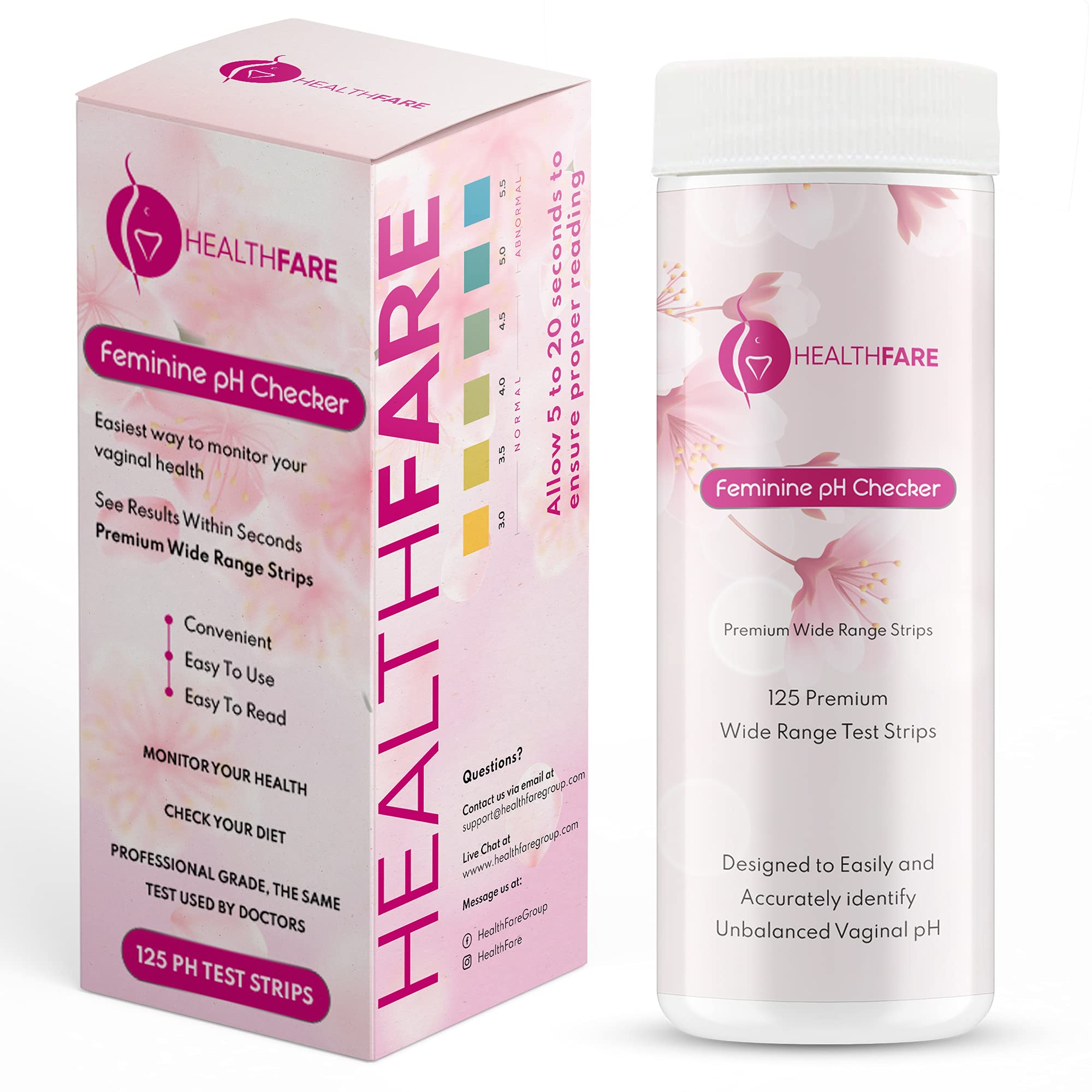 Healthfare Feminine pH Checker Test Strips to Monitor Intimate Health, Balance pH Level 3.0-5.5 HealthfareAu supplements