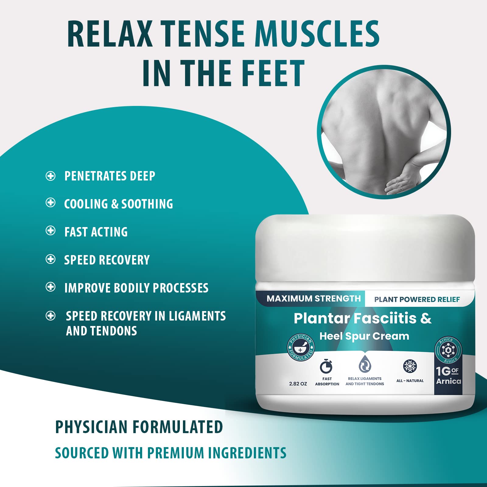 M PAIN MANAGEMENT TECHNOLOGIES Plantar Fasciitis And Heel Spur Cream By PMT - Cream For Foot Relief. High Concentration of Arnica; Vitamin B6, MSM, Glucosamine - To Soothe and Relieve - 2.82 OZ M PAIN MANAGEMENT TECHNOLOGIESAu supplements