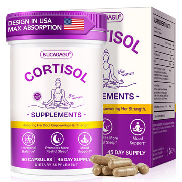 BUCAOAGU Cortisol Supplements for Women - Cortisol Reducer & Stress Support - Magnolia Bark, Rhodiola Rosea, Holy Basil, Magnesuim, Phosphatidylserine - Hormone Balance & Mood, Focus, Sleep Support BUCAOAGUAu supplements