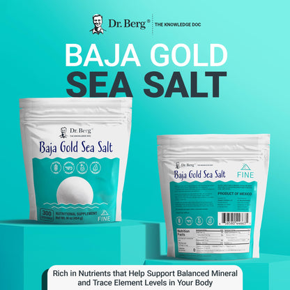 Dr. Berg's Baja Gold Sea Salt Organic - Natures Fine Sea Salt Support For Hydration Dr. Berg NutritionalsUS supplements