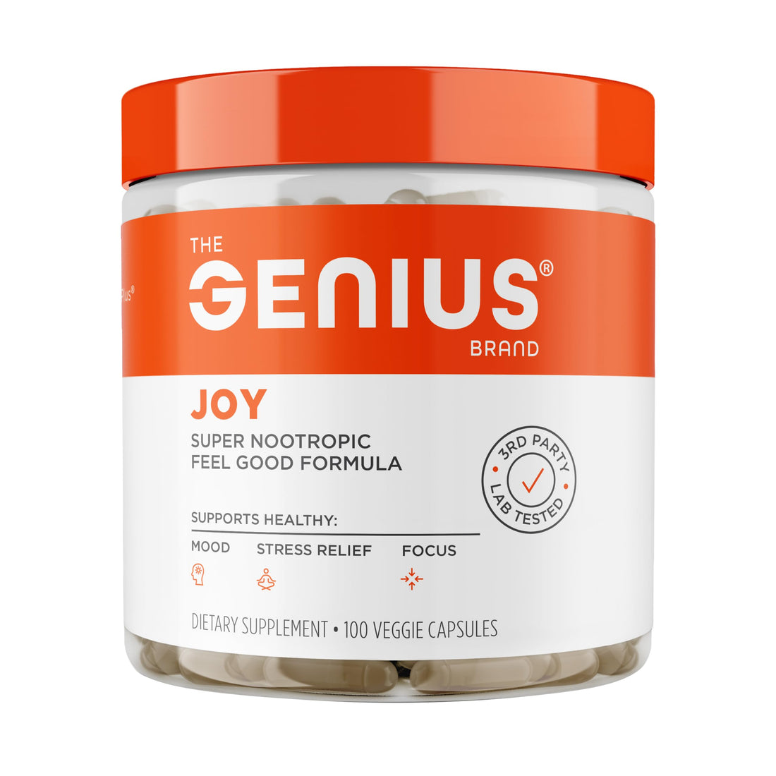 Genius Joy, Nootropic Mood Enhancer Supplement - Support Cognitive Health, Enhance Mood & Neural Function with Brain Boosting L-Theanine, Panax Ginseng & SAM-e - Organic, Non-GMO, & Gluten-Free The Genius BrandUS supplements