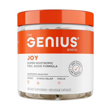 Genius Joy, Nootropic Mood Enhancer Supplement - Support Cognitive Health, Enhance Mood & Neural Function with Brain Boosting L-Theanine, Panax Ginseng & SAM-e - Organic, Non-GMO, & Gluten-Free The Genius BrandUS supplements