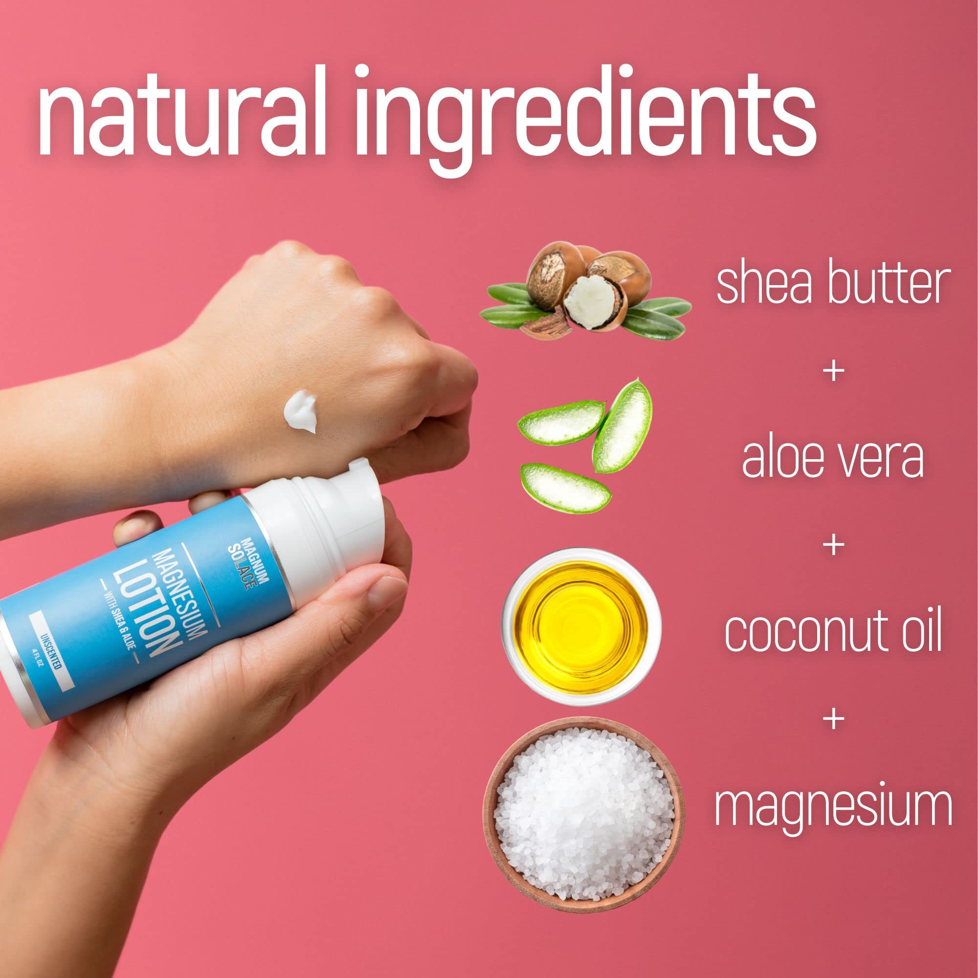 Magnesium Lotion – Super Concentrated – Made with Aloe and Shea – For Leg Cramps, Sore Muscles & Joints, Rejuvenation – Safe for Kids, Made in the USA (Unscented) Magnum SolaceAu supplements
