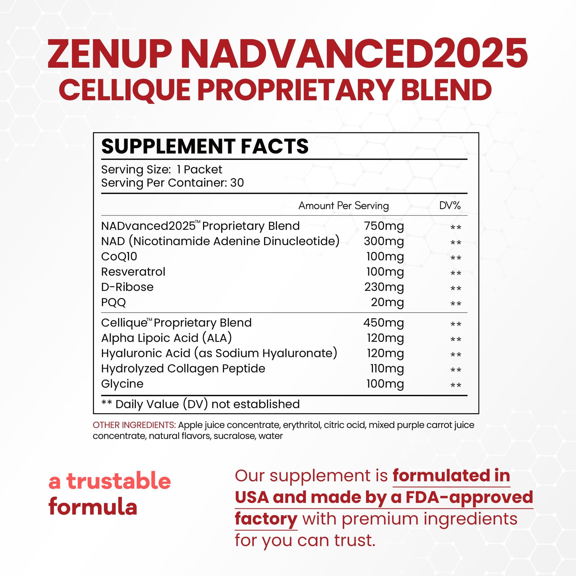 ZenUP Liquid NAD, Extra Strength 1,200mg NAD+ Supplement with CoQ10, Resveratrol, D-Ribose & PQQ for Men & Women, Natural NAD+ Stick for Anti-Aging, Energy, Focus - 30 Packets ZenUPAu supplements