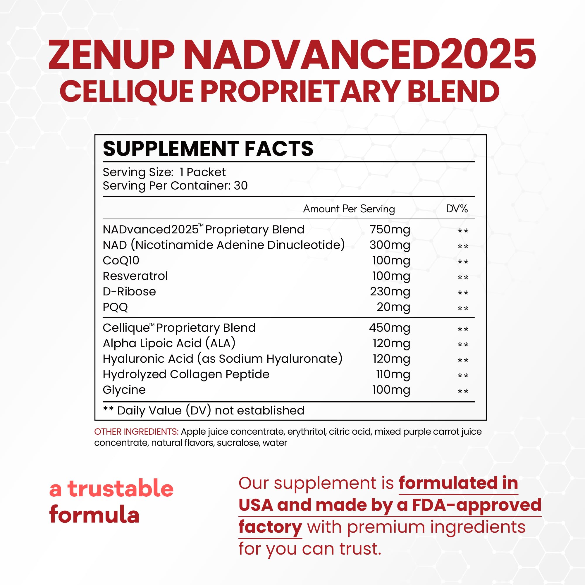 ZenUP Liquid NAD, Extra Strength 1,200mg NAD+ Supplement with CoQ10, Resveratrol, D-Ribose & PQQ for Men & Women, Natural NAD+ Stick for Anti-Aging, Energy, Focus - 30 Packets ZenUPAu supplements