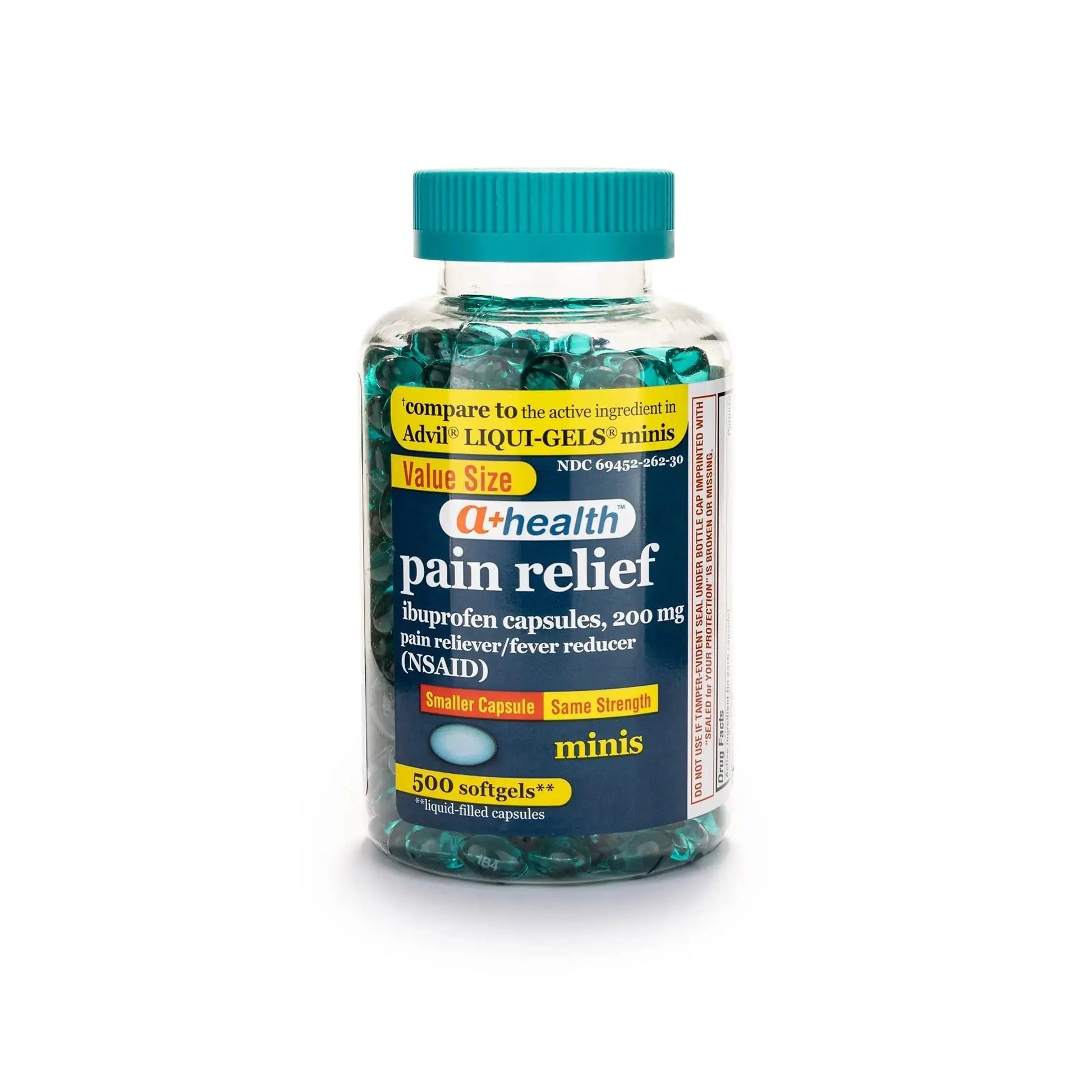 A+Health Mini Ibuprofen 200 Mg Softgels, Pain Reliever/Fever Reducer (NSAID), 500 Count A+HealthAu supplements